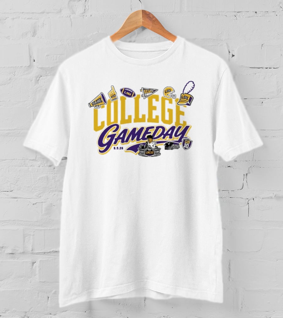 LSU Tigers College Gameday ESPN 2026 Sam Leavitt Week 1 T-Shirt