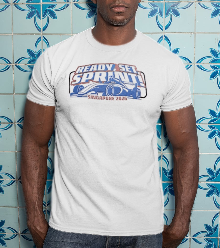 Ready Set Sprint Blue Formula Race Car Singapore 2026 T-Shirt