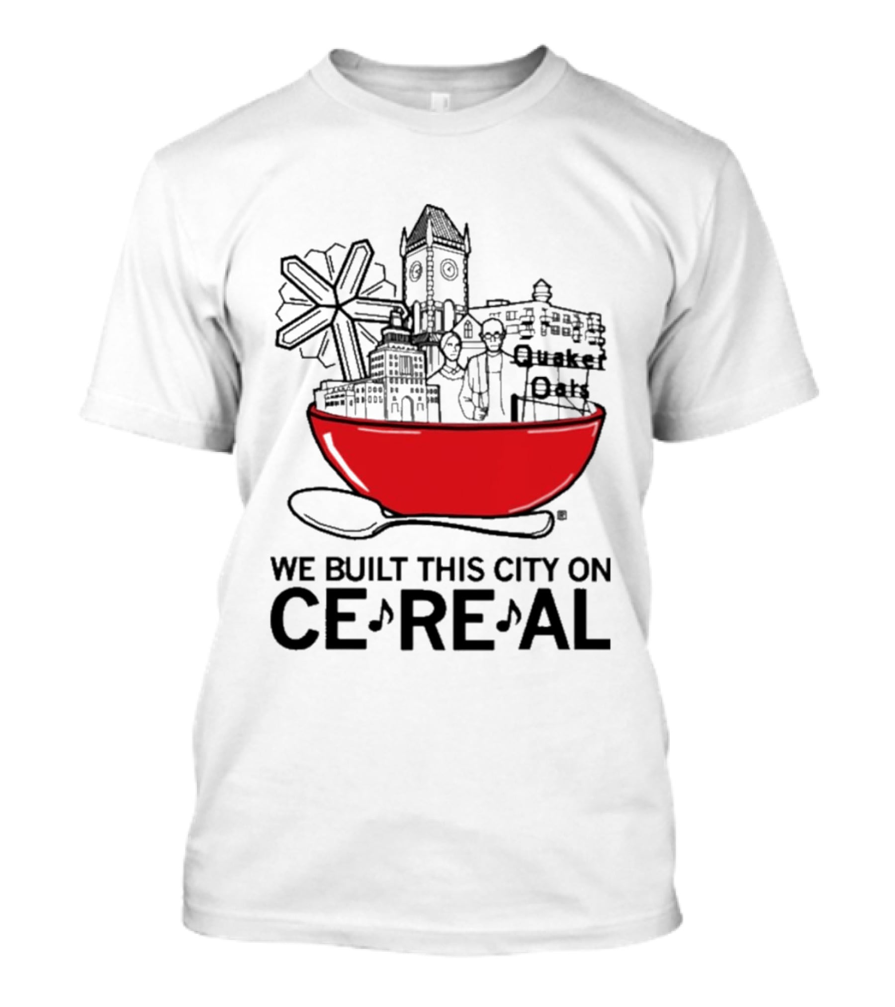 We Built This City On Ce Re Al Red Bowl Skyline T-Shirt