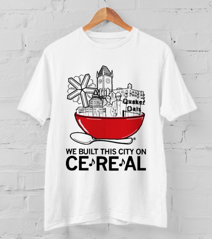 We Built This City On Ce Re Al Red Bowl Skyline T-Shirt