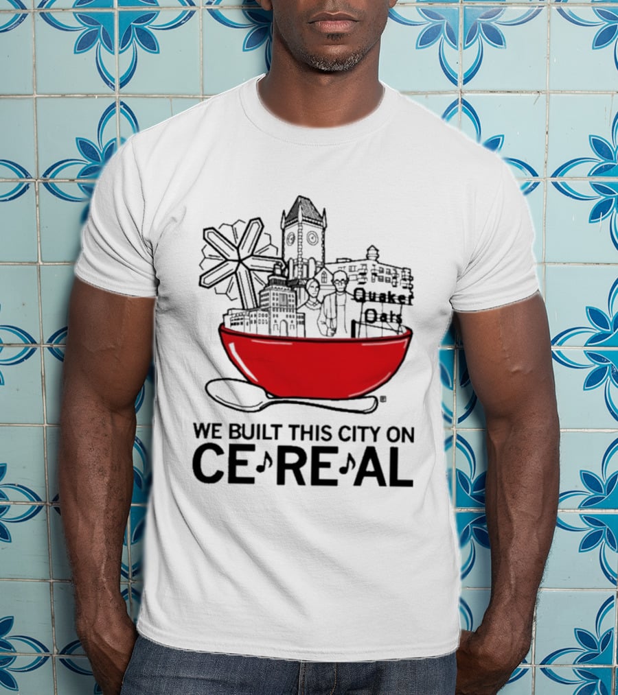 We Built This City On Ce Re Al Red Bowl Skyline T-Shirt