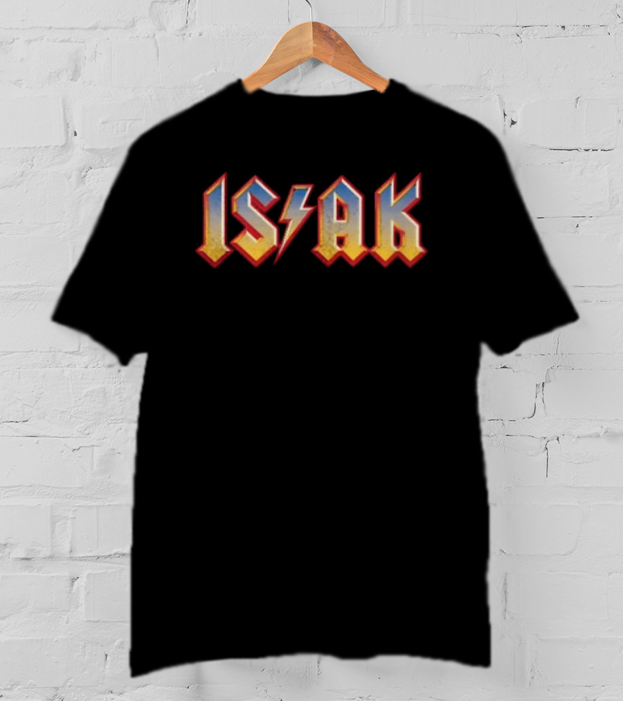 Alexander Isak ACDC Style Font Lightning Bolt T-Shirt