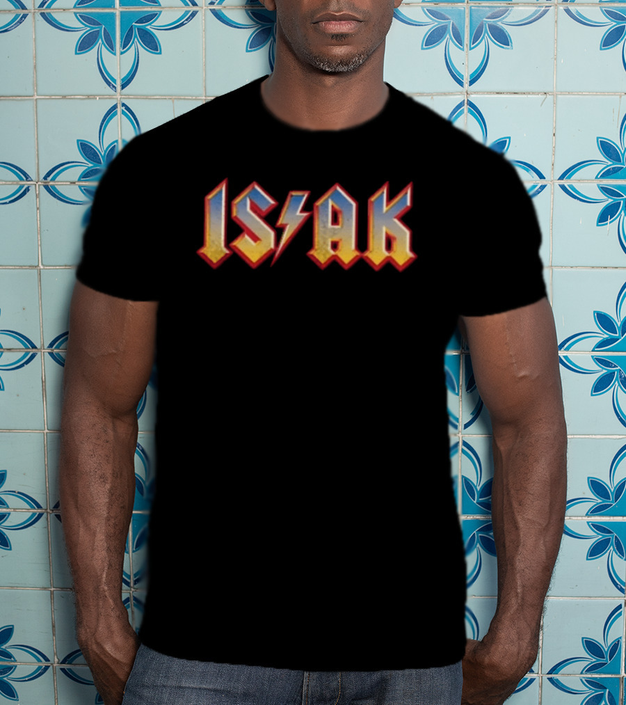 Alexander Isak ACDC Style Font Lightning Bolt T-Shirt