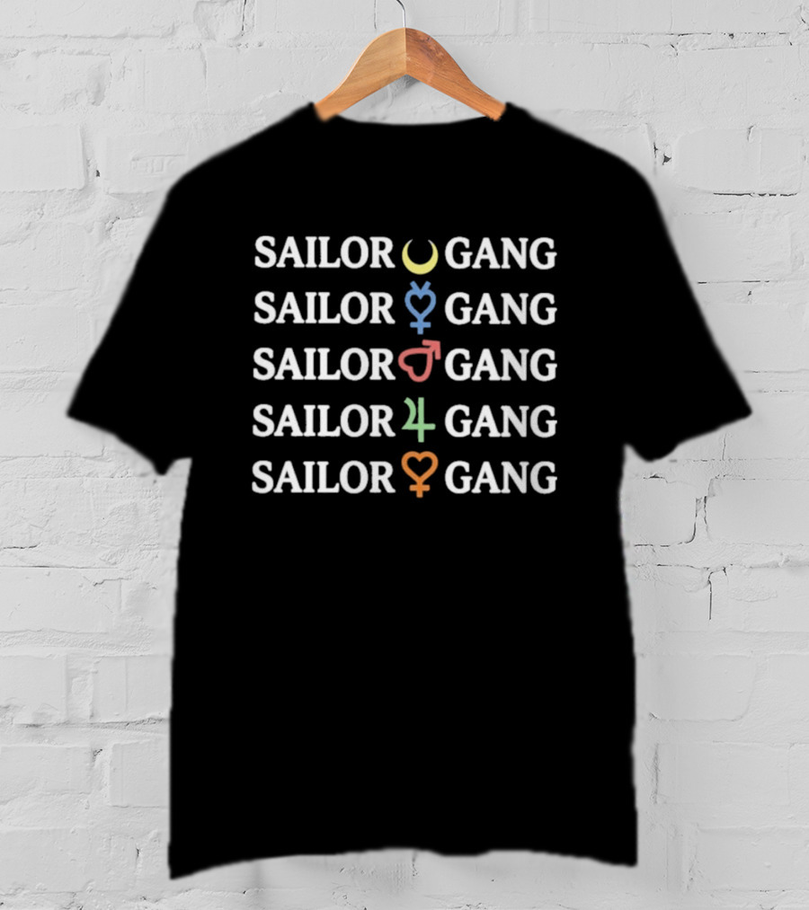 Sailor Moon Symbols Gang Moon Heart Planet Signs T-Shirt