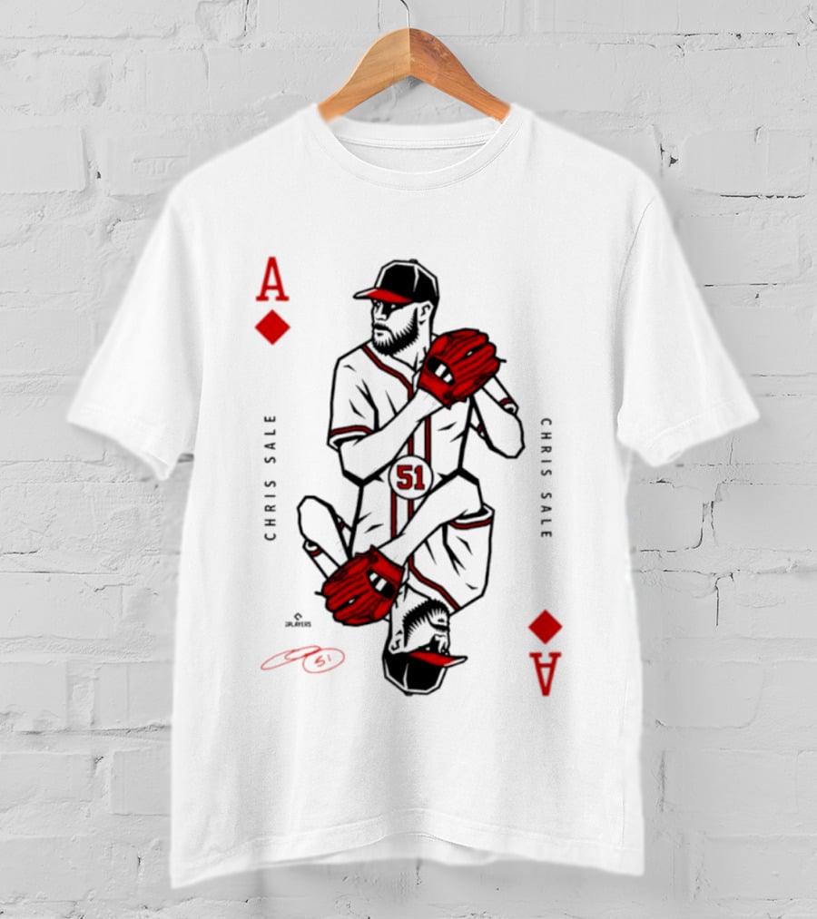 Ace Of Diamonds Chris Sale Playing Card Baseball T-Shirt
