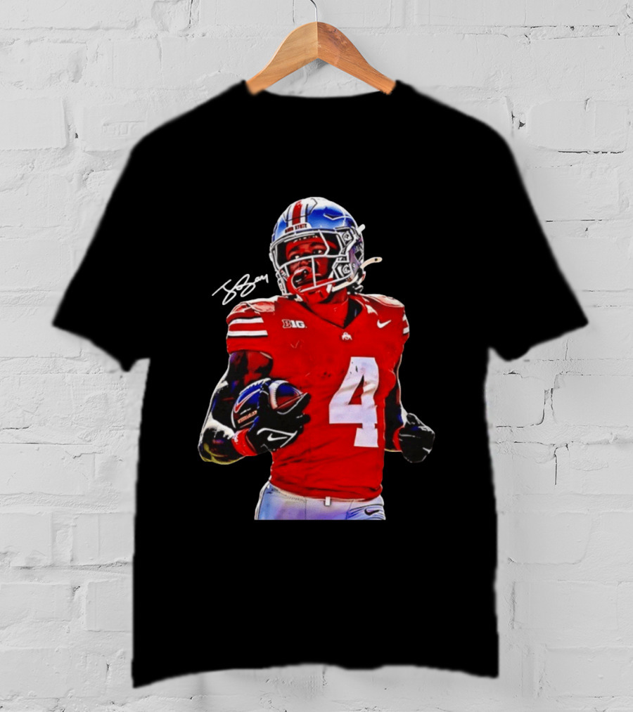Jeremiah Smith Ohio State Buckeyes Football Number 4 T-Shirt