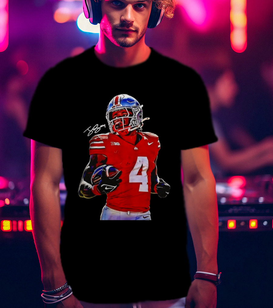 Jeremiah Smith Ohio State Buckeyes Football Number 4 T-Shirt