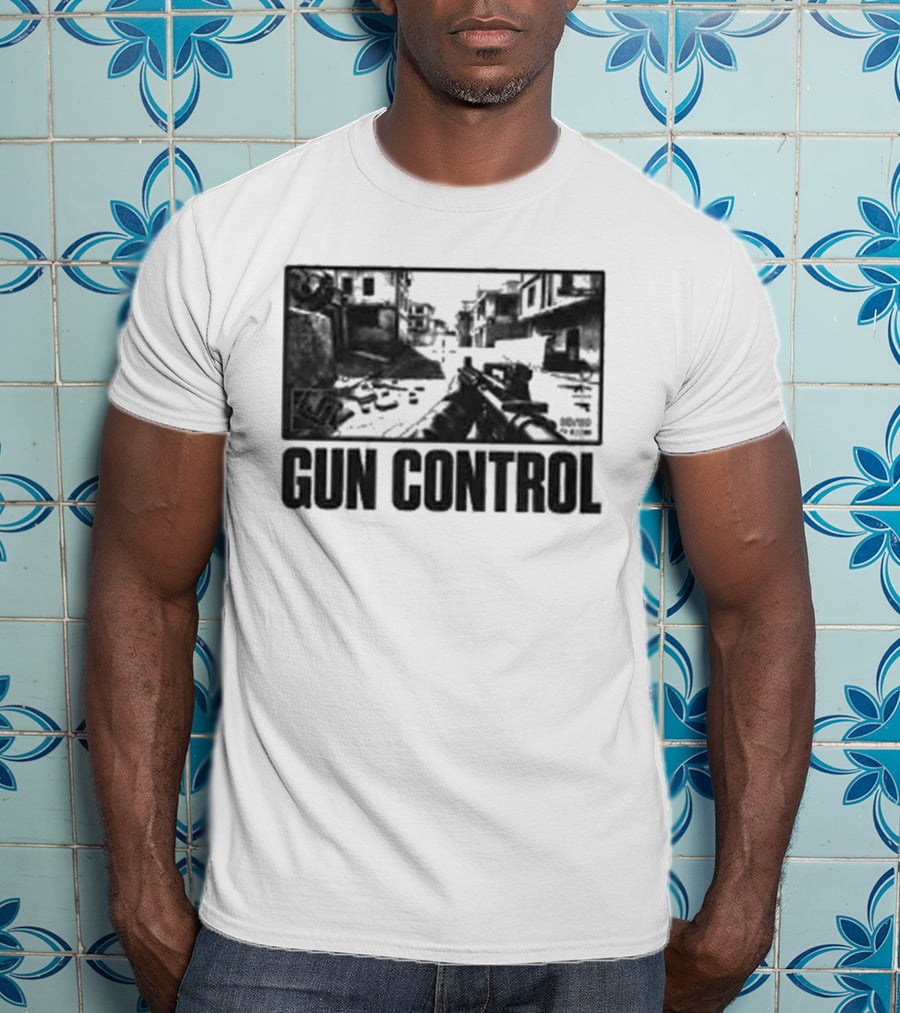 Christian Bale Movie Scene Gun Control T-Shirt
