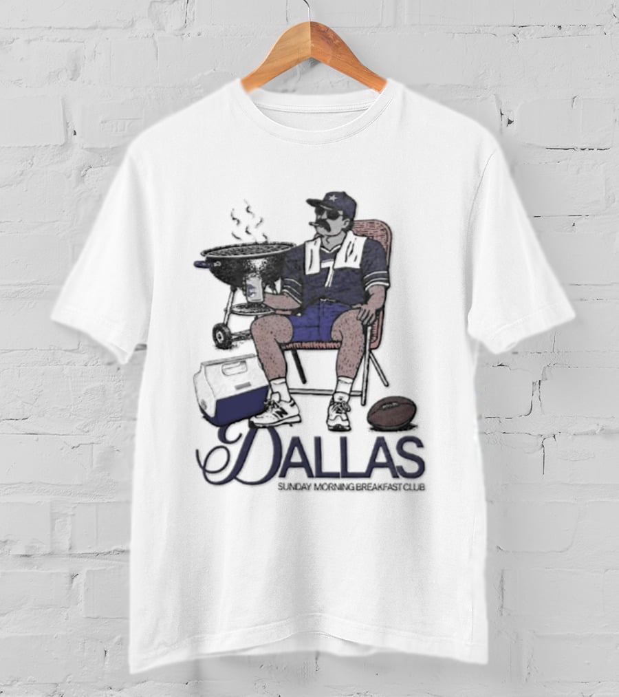 Dallas Sunday Morning Breakfast Club Tailgate Chair Grilling Football T-Shirt