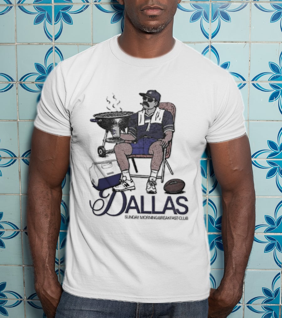 Dallas Sunday Morning Breakfast Club Tailgate Chair Grilling Football T-Shirt
