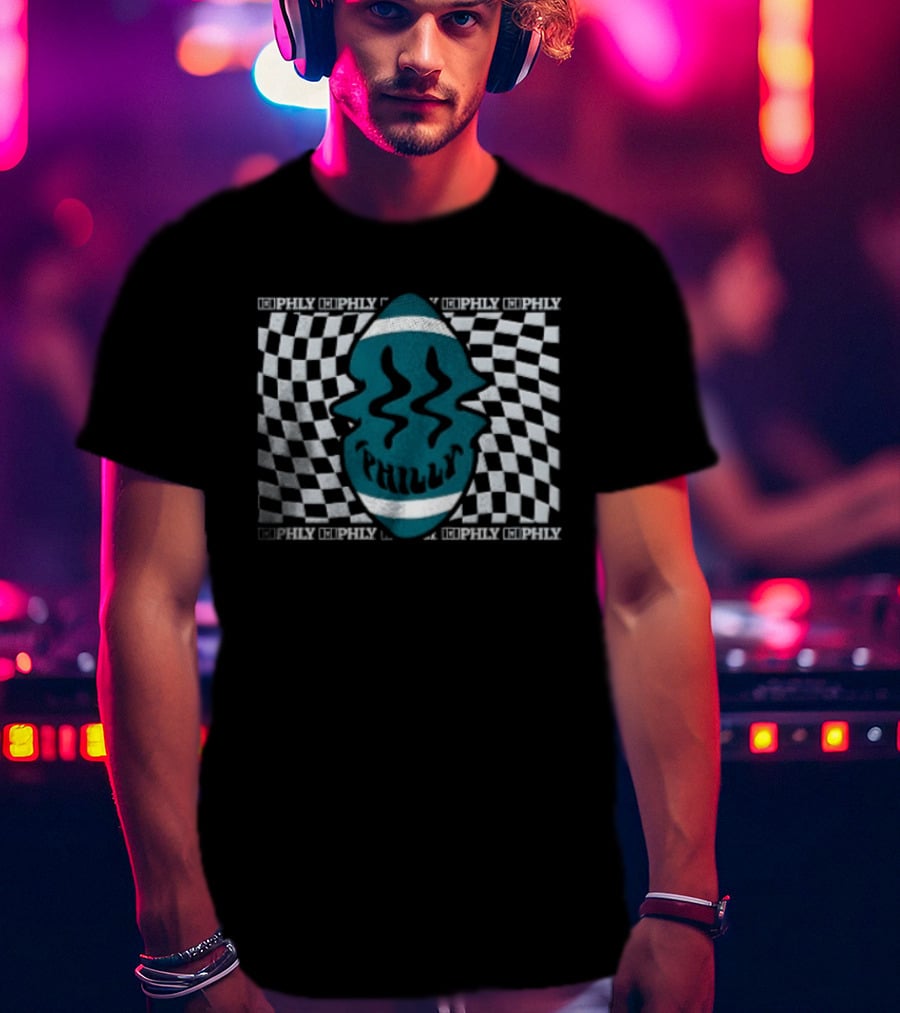 Philadelphia Eagles Philly Happy Ball Checkered NFL Fan T-Shirt