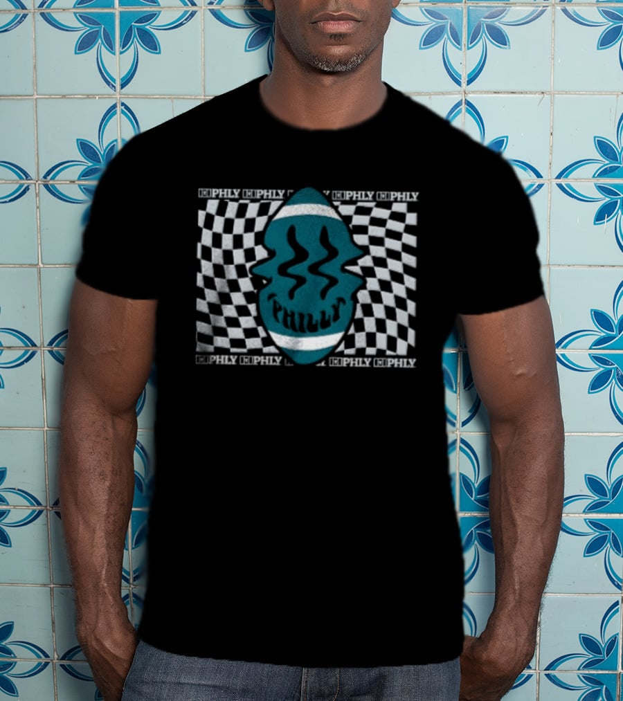 Philadelphia Eagles Philly Happy Ball Checkered NFL Fan T-Shirt