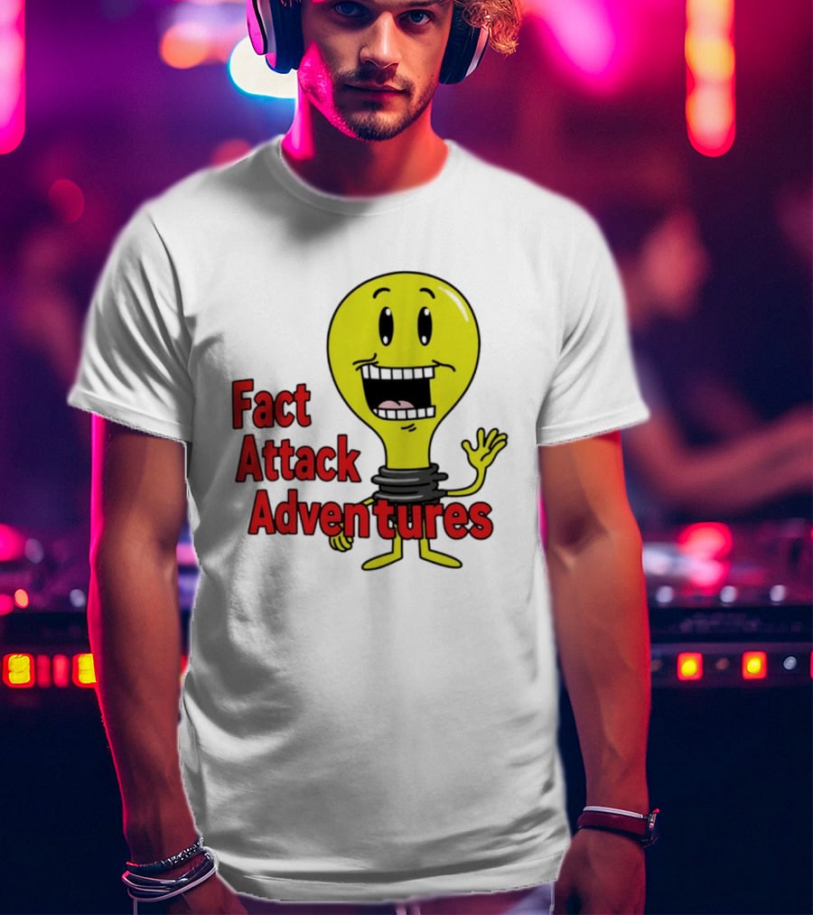 Fact Attack Adventures Smiling Light Bulb T-Shirt