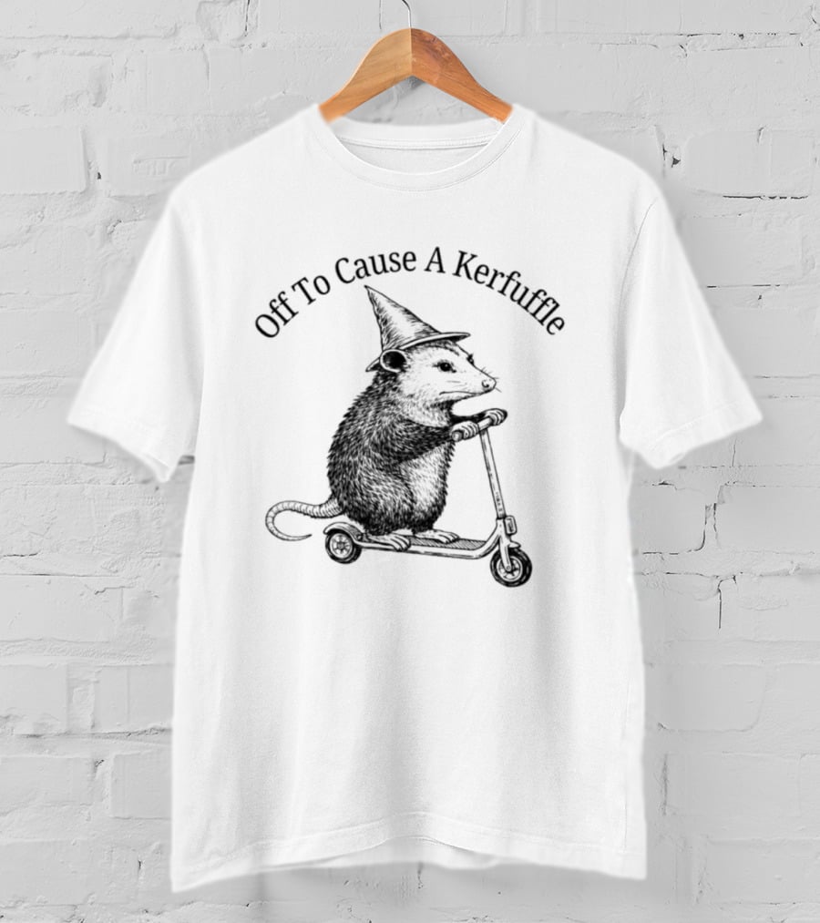 Off To Cause A Kerfuffle Opossum Wizard Hat Scooter T-Shirt