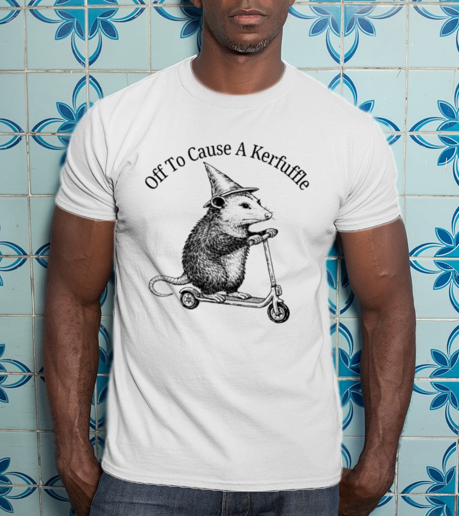 Off To Cause A Kerfuffle Opossum Wizard Hat Scooter T-Shirt