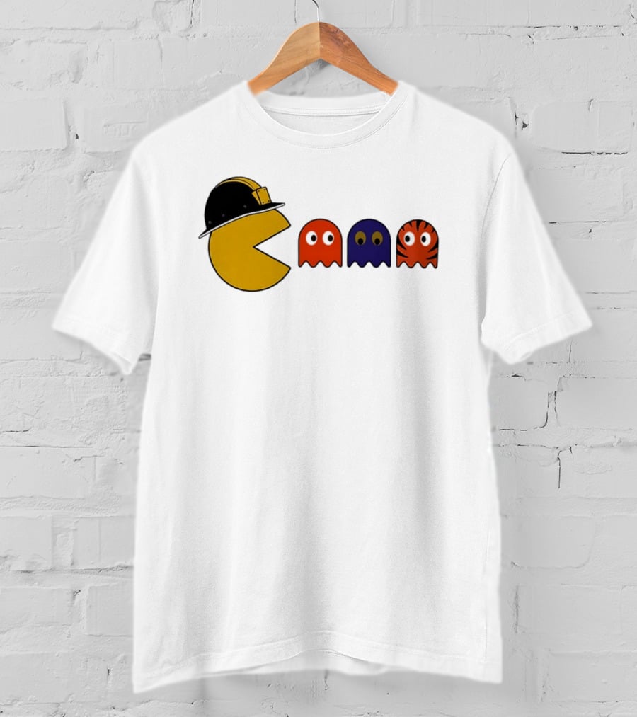 Pacman Hard Hat Ghosts Retro Gaming T-Shirt