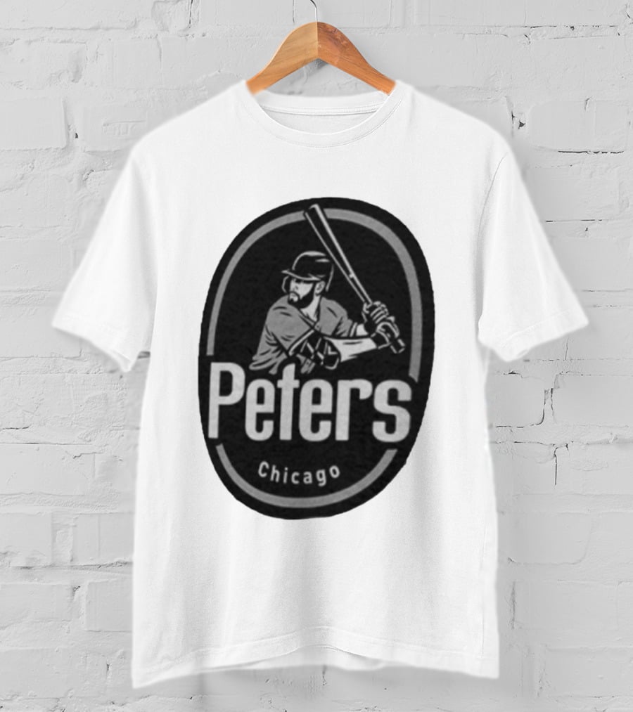 Peters Chicago Baseball Player Illustration White Sox T-Shirt