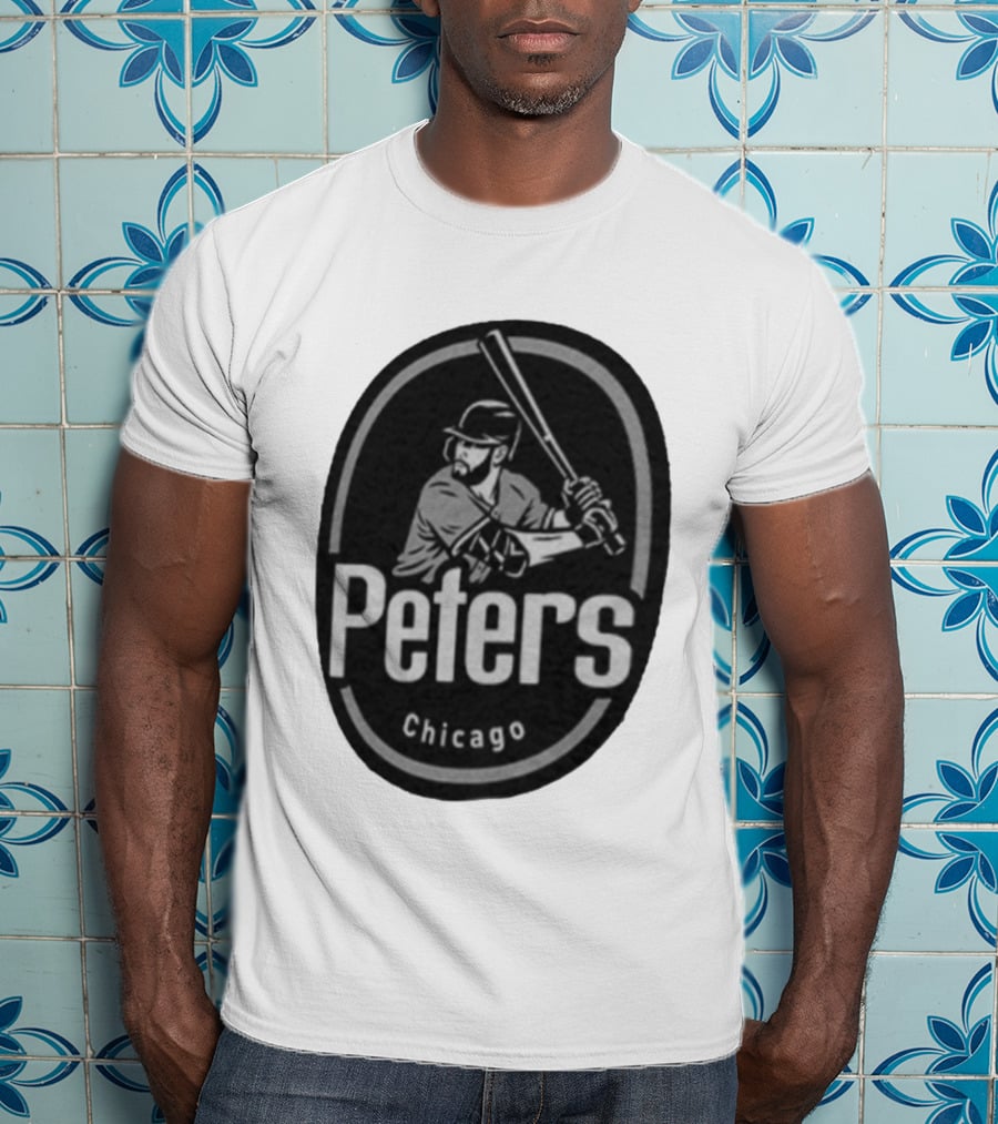 Peters Chicago Baseball Player Illustration White Sox T-Shirt