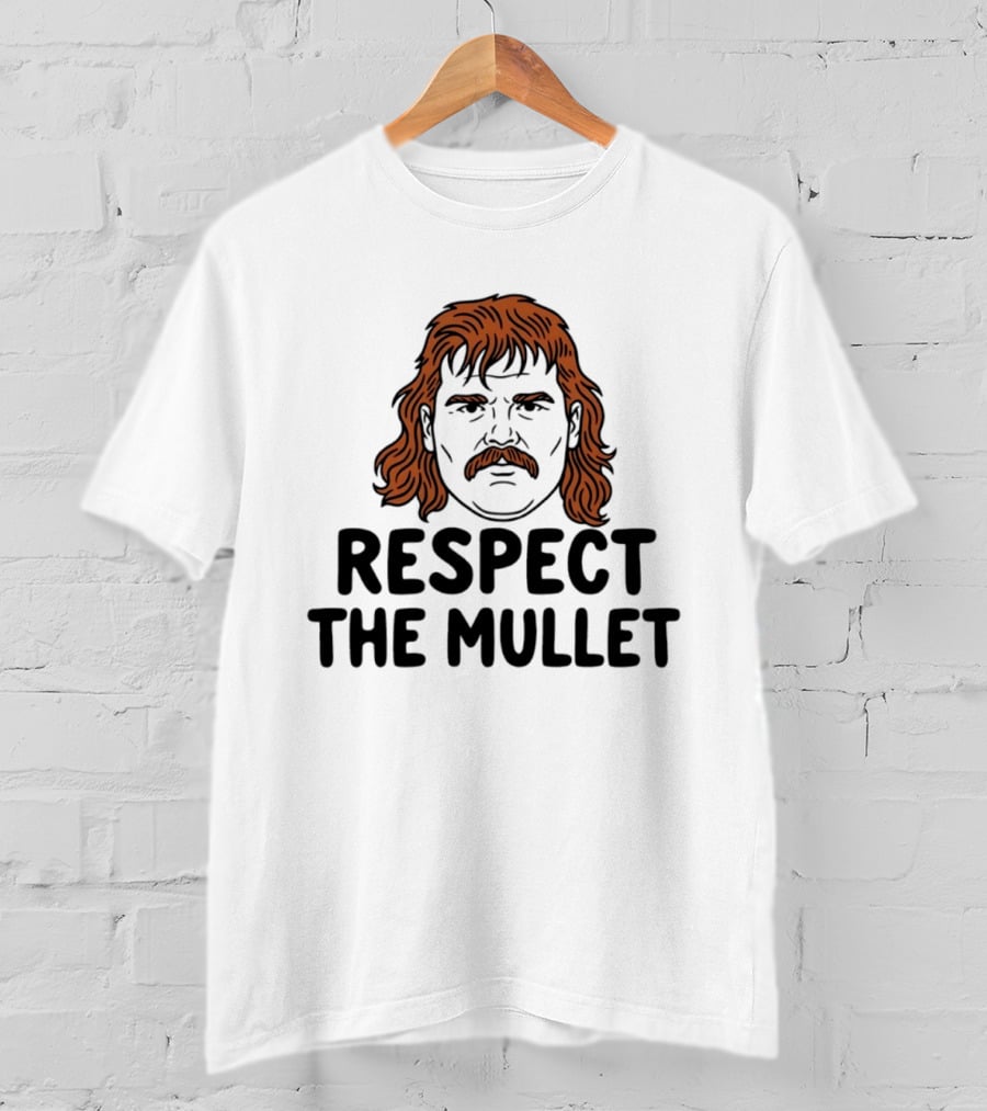 Respect The Mullet Retro Iconic Hairstyle T-Shirt