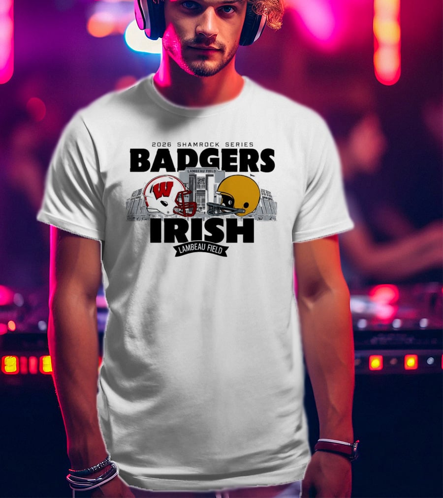 2026 Shamrock Series Badgers Vs Irish Lambeau Field Matchup T-Shirt