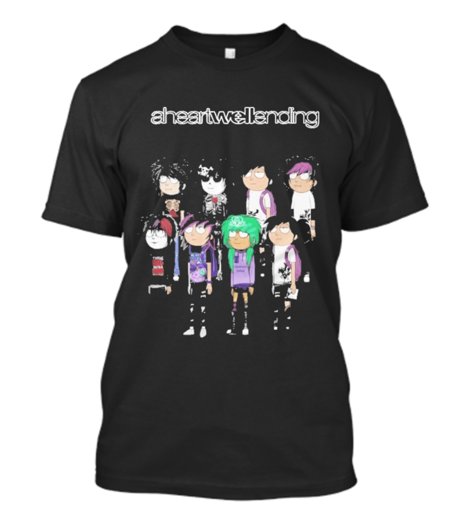 Aheartwellending Heartwell Homies Cartoon Characters T-Shirt