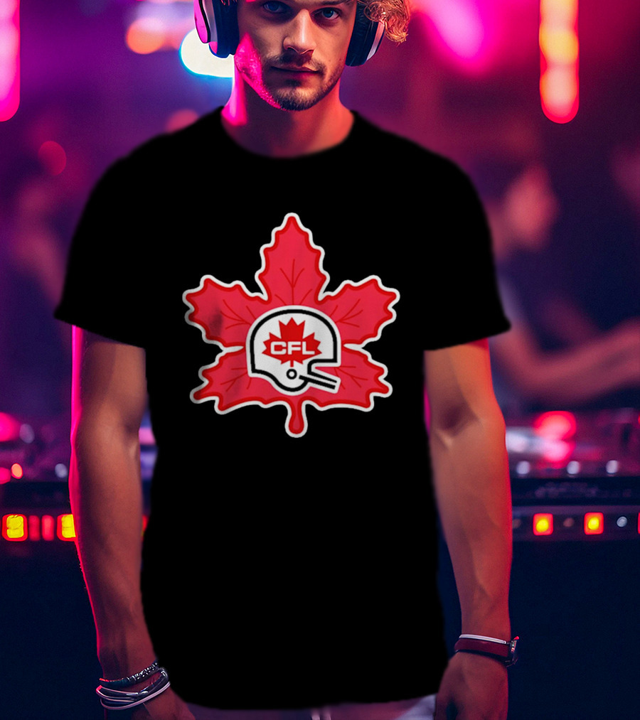 CFL Canadian Football Leaf Helmet T-Shirt