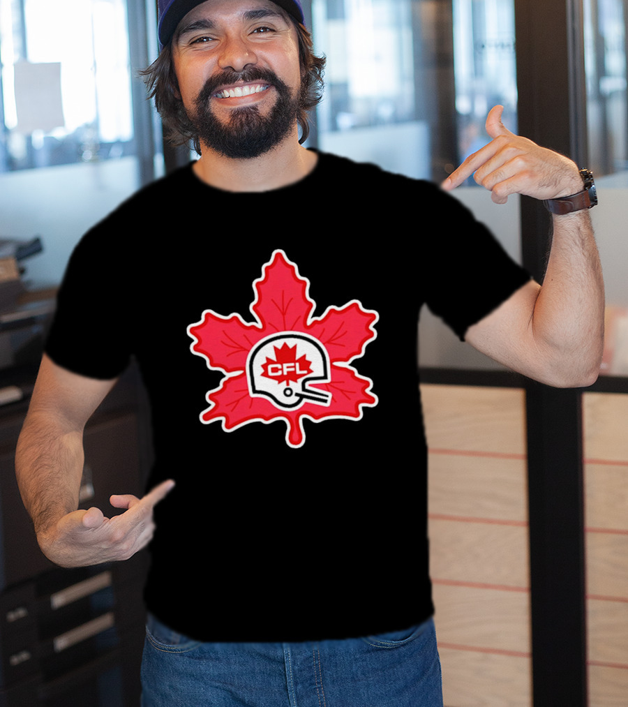 CFL Canadian Football Leaf Helmet T-Shirt