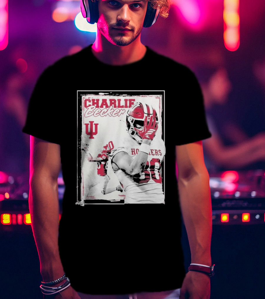 Charlie Becker Indiana Hoosiers Football Student Athlete #80 T-Shirt