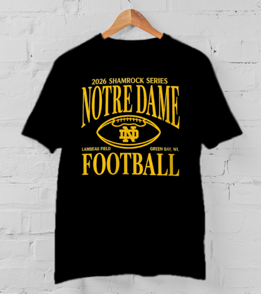 Notre Dame 2026 Shamrock Series Lambeau Field Green Bay WI Football T-Shirt
