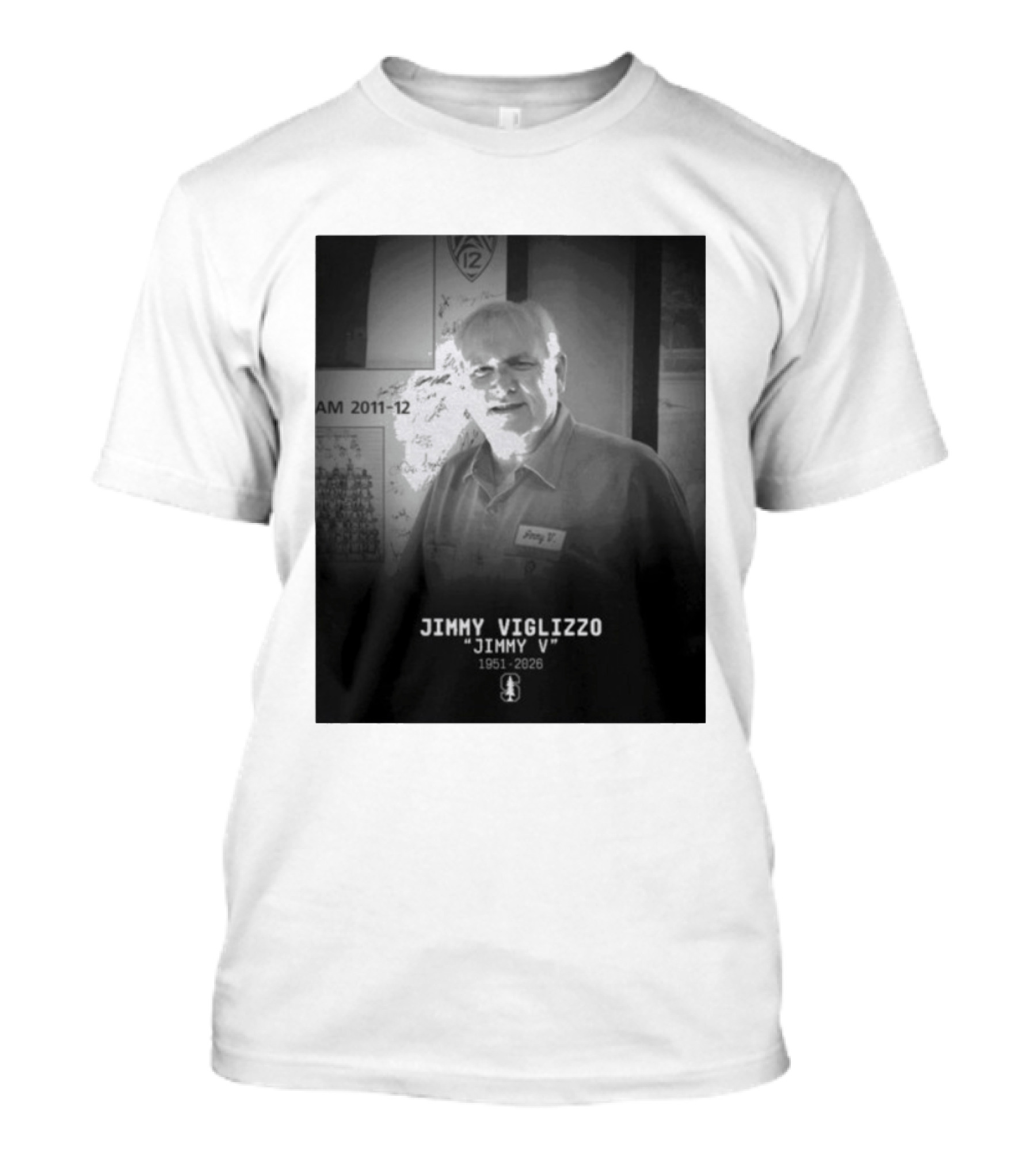 Jimmy Viglizzo "Jimmy V" 1951 2026 Commemoration Stanford Connection T-Shirt