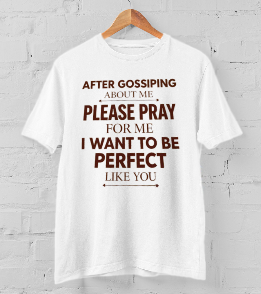 After Gossiping About Me Please Pray For Me I Want To Be Perfect Like You T-Shirt