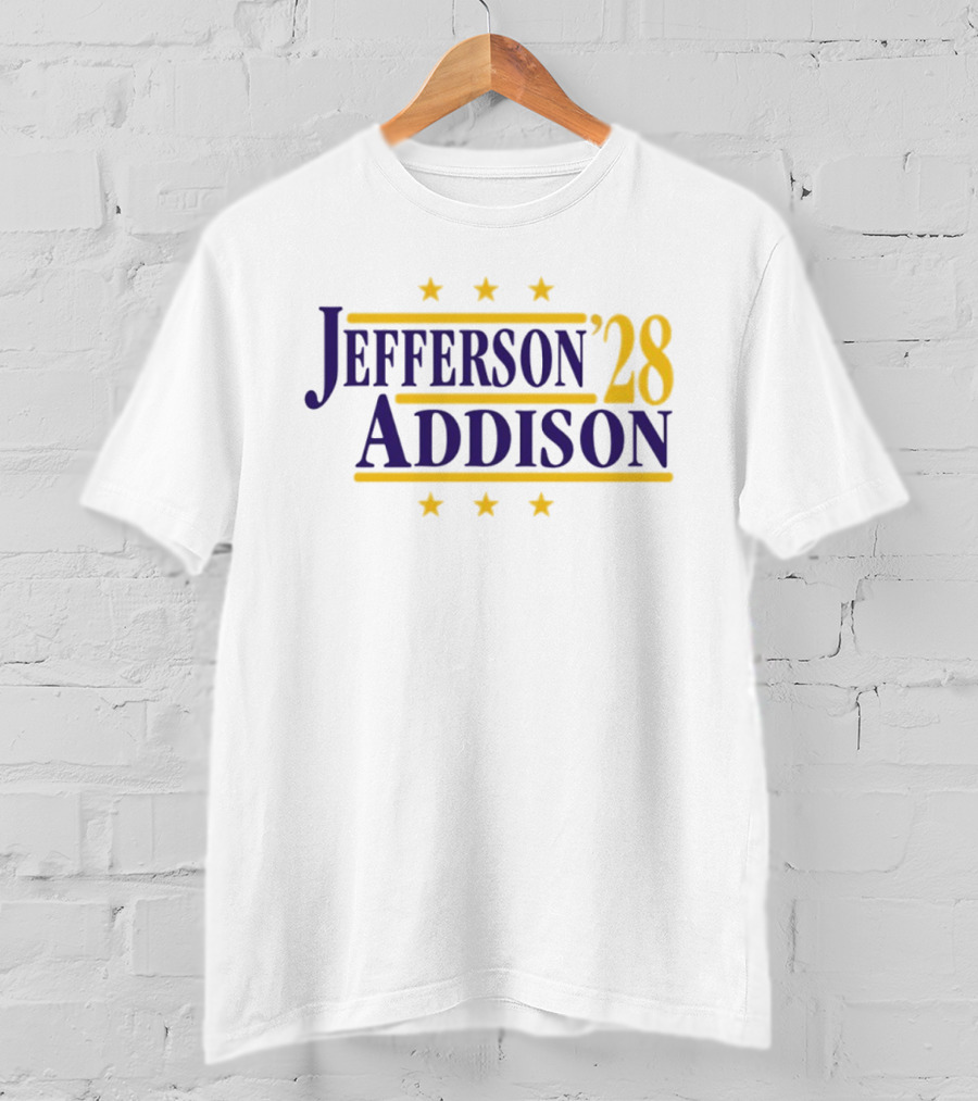 Jefferson Addison 28 Minnesota Vikings Football Stars T-Shirt