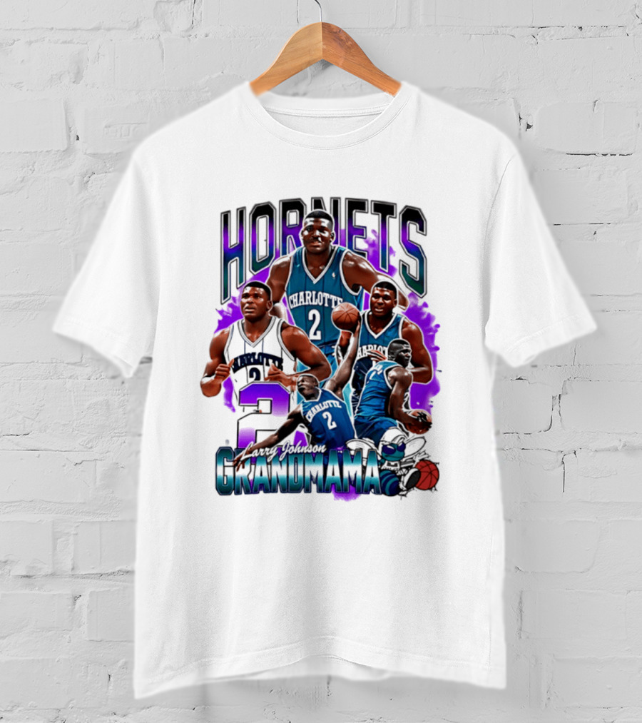 Charlotte Hornets Larry Johnson Basketball Grandmama 2 T-Shirt