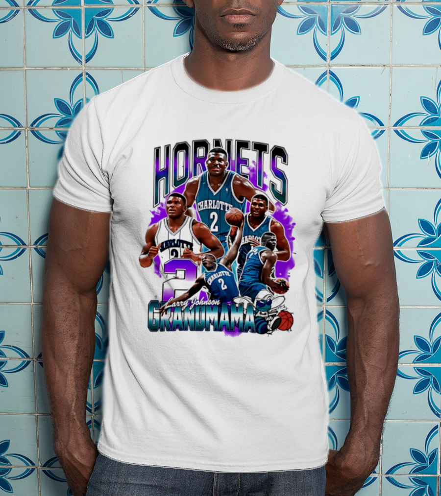 Charlotte Hornets Larry Johnson Basketball Grandmama 2 T-Shirt