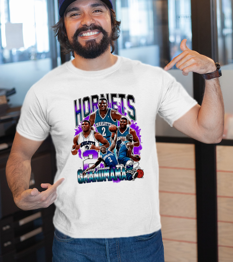 Charlotte Hornets Larry Johnson Basketball Grandmama 2 T-Shirt