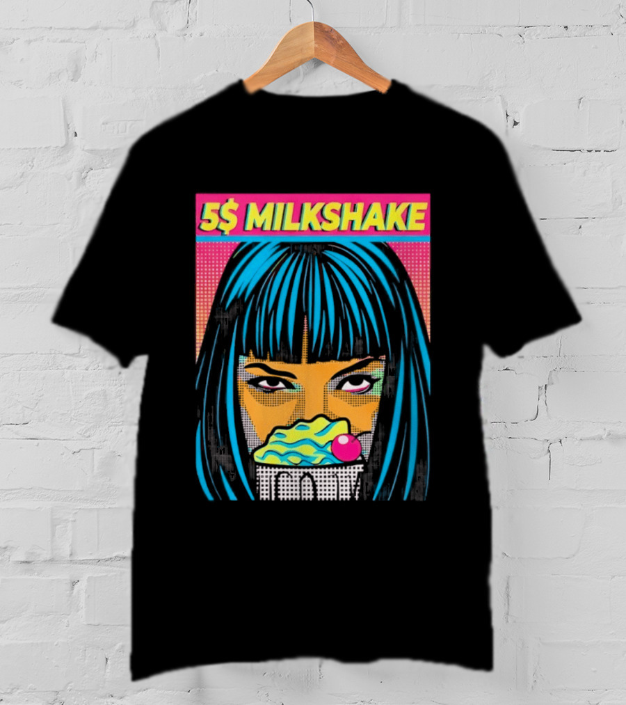 5 Dollar Milkshake Pulp Fiction 5$ Milkshake Retro Comic T-Shirt