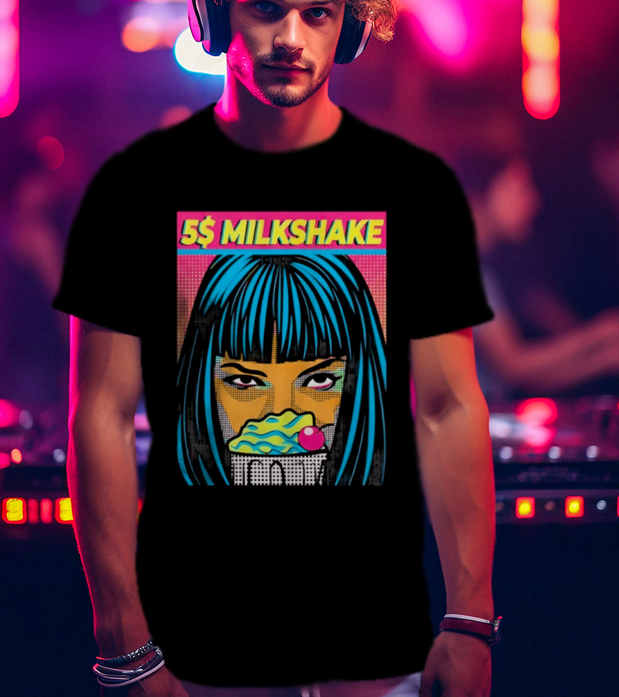 5 Dollar Milkshake Pulp Fiction 5$ Milkshake Retro Comic T-Shirt