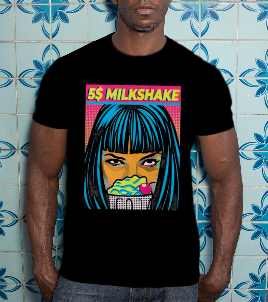 5 Dollar Milkshake Pulp Fiction 5$ Milkshake Retro Comic T-Shirt