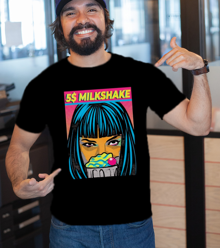 5 Dollar Milkshake Pulp Fiction 5$ Milkshake Retro Comic T-Shirt