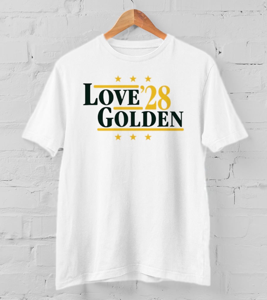 Love 28 Golden Stars Packers Football T-Shirt