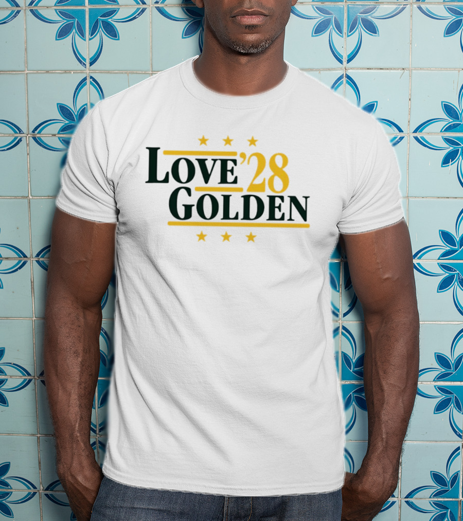 Love 28 Golden Stars Packers Football T-Shirt