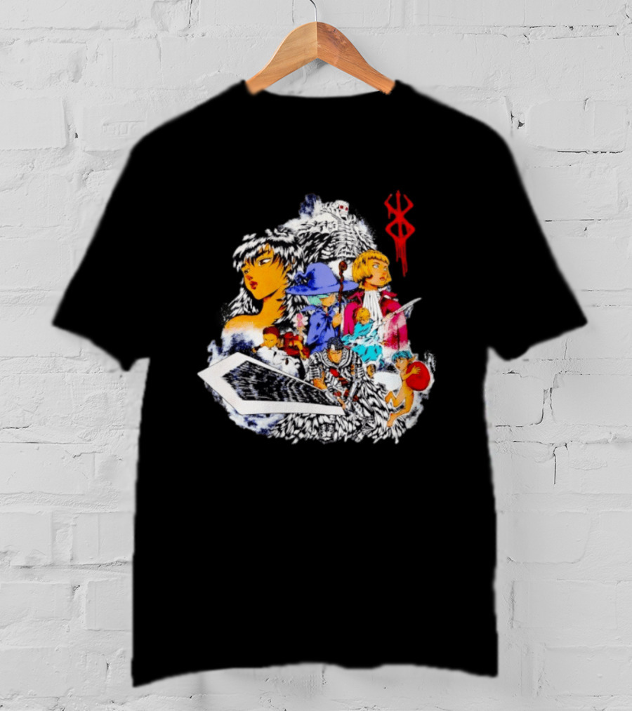 Berserk Guts Griffith Casca Schierke Puck Isidro Farnese Iconic Manga Characters T-Shirt
