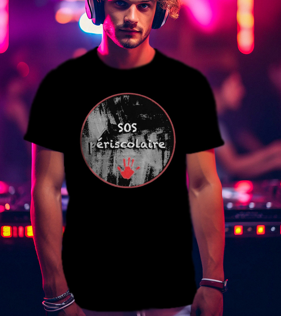 SOS Périscolaire Handprint Red And Black Circle T-Shirt