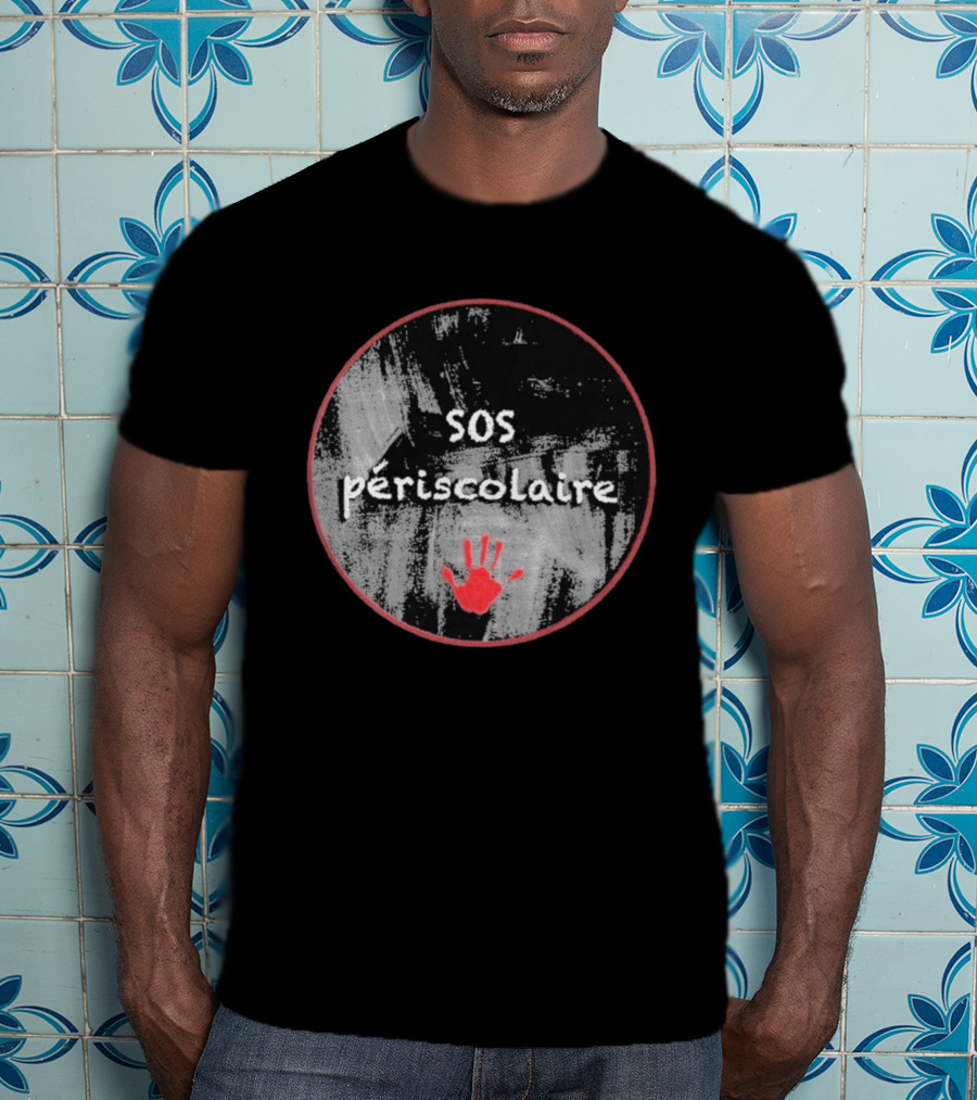 SOS Périscolaire Handprint Red And Black Circle T-Shirt