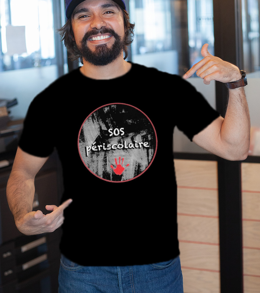 SOS Périscolaire Handprint Red And Black Circle T-Shirt