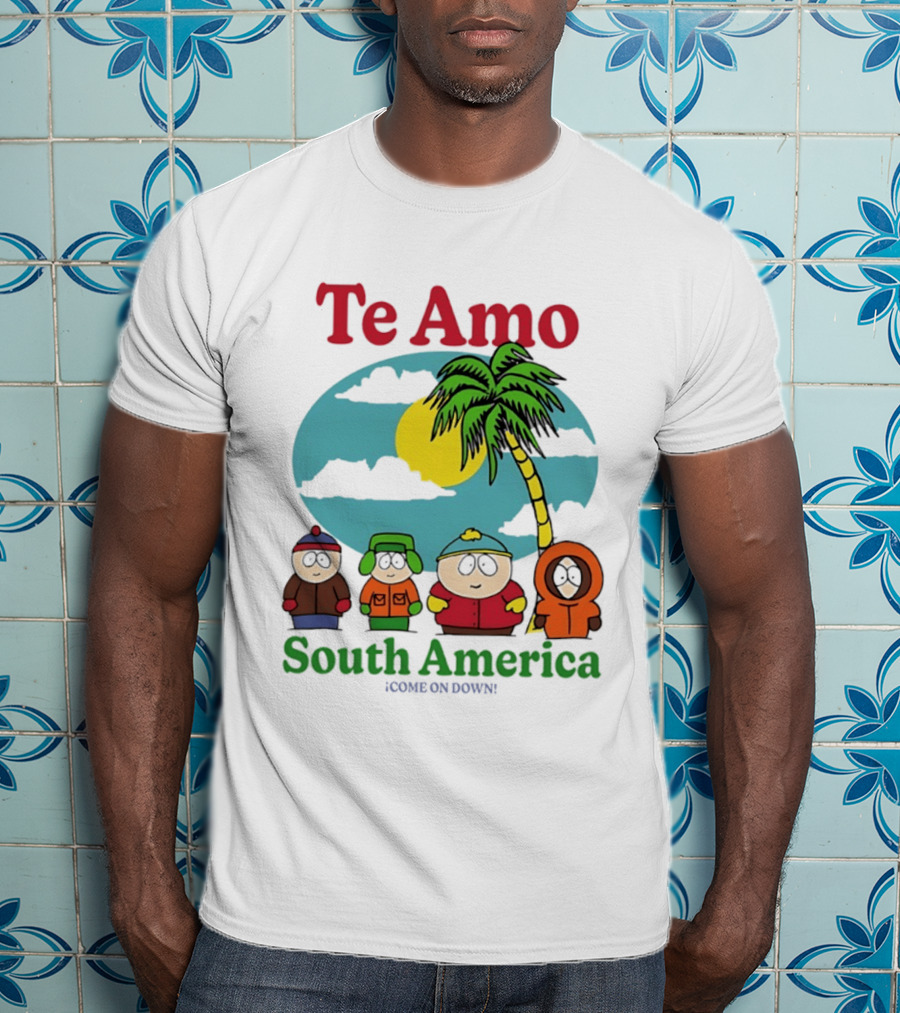 Te Amo South America South Park Characters Under Palm Tree T-Shirt