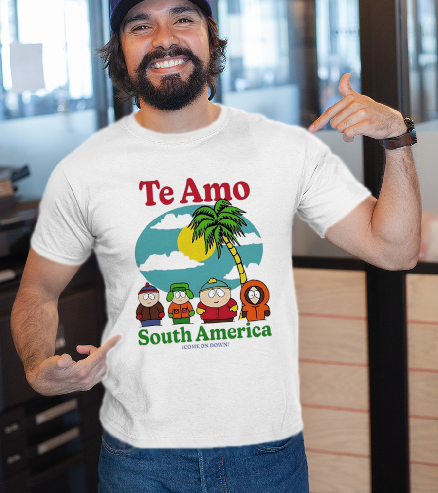 Te Amo South America South Park Characters Under Palm Tree T-Shirt