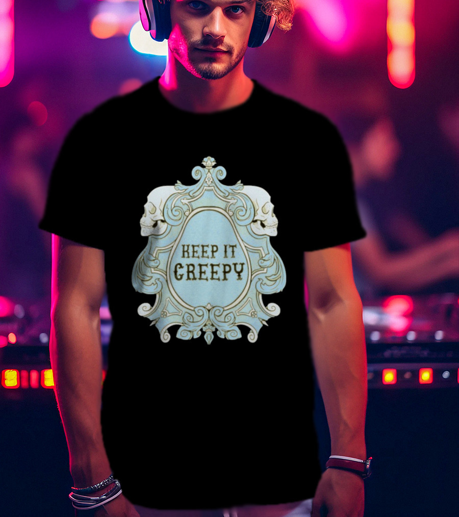 Keep It Creepy Skull Gothic Spooky Horror Vintage Frame T-Shirt