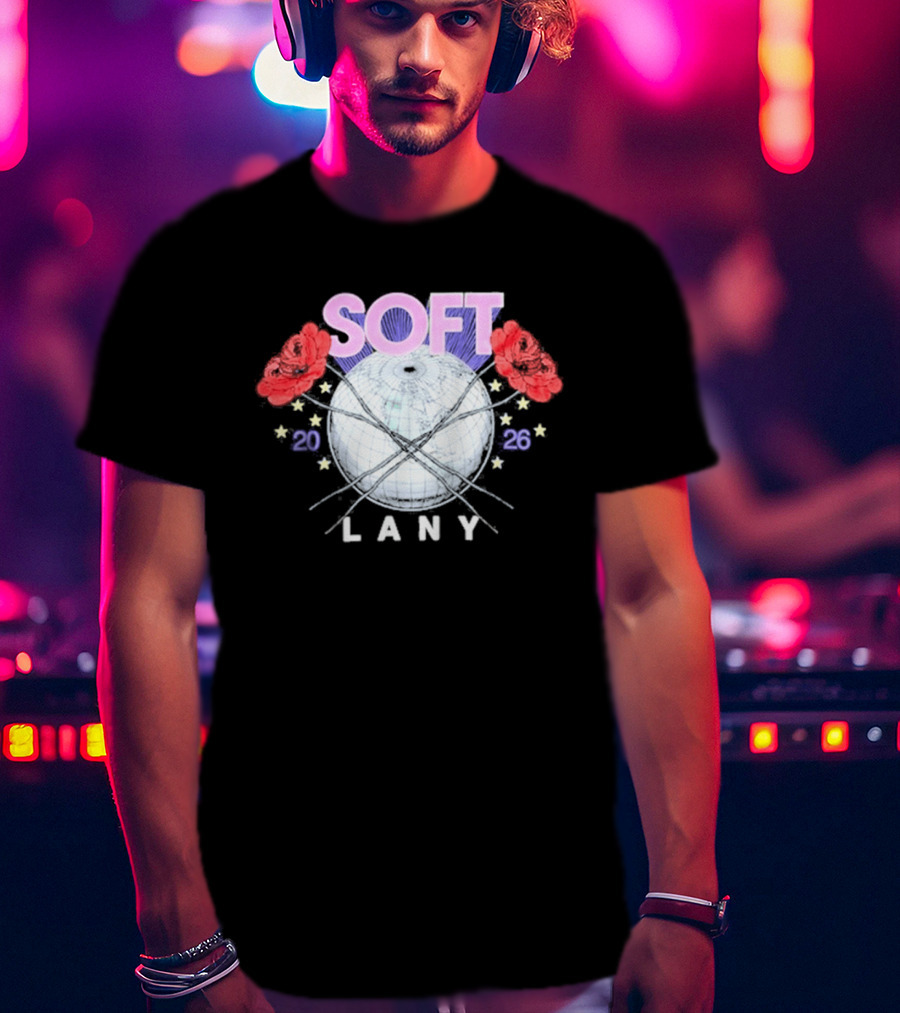 LANY Soft World Tour 2026 Glowing Globe And Red Roses T-Shirt