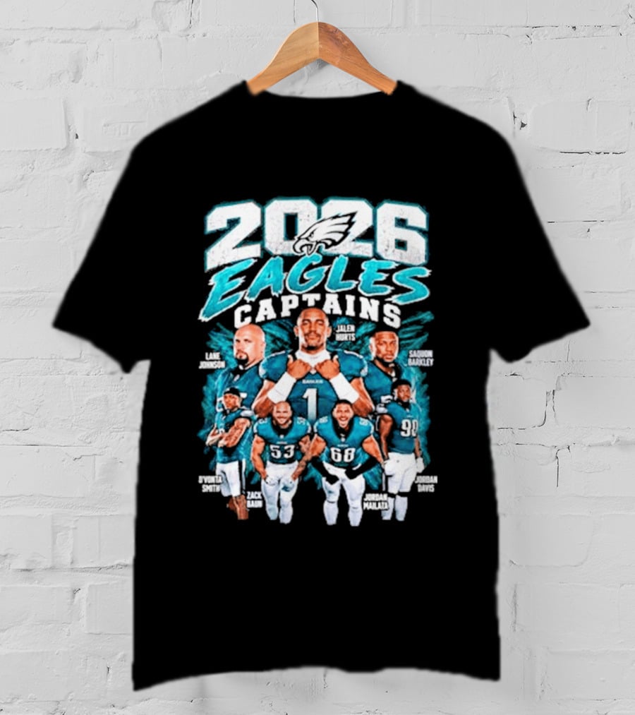2026 Philadelphia Eagles Captains Black Collection T-Shirt